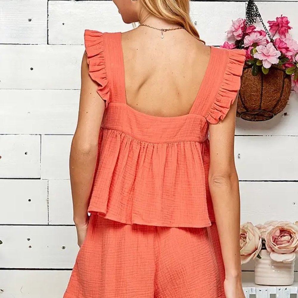 NWT Coral Top/Short Set